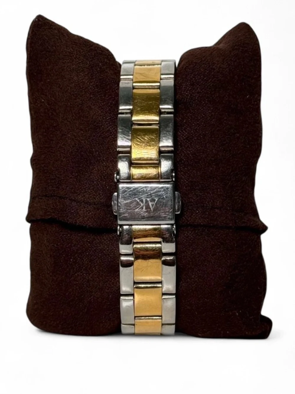 Anne Klein Dainty Two Tone Watch Womens White Unique Zigzag Dial Quartz 10/247